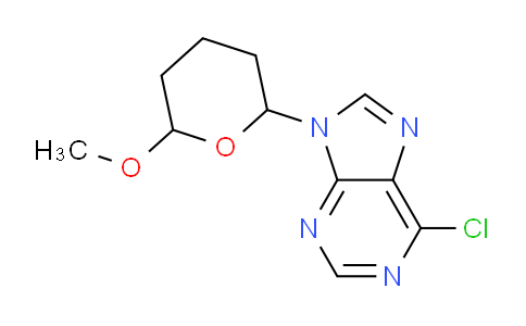 CAS No. 62908-68-3, 6-Chloro-9-(6-methoxytetrahydro-2H-pyran-2-yl)-9H-purine