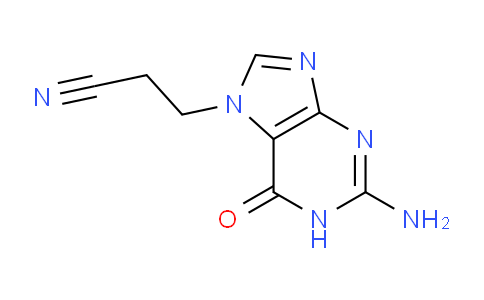 CAS No. 100234-52-4, 3-(2-Amino-6-oxo-1H-purin-7(6H)-yl)propanenitrile