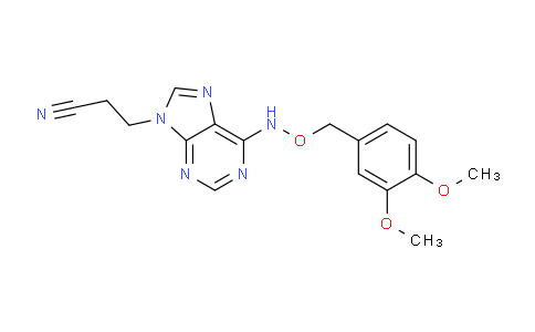 CAS No. 827585-22-8, 3-(6-(((3,4-Dimethoxybenzyl)oxy)amino)-9H-purin-9-yl)propanenitrile