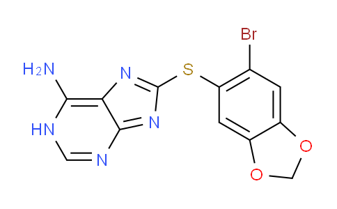 CAS No. 852030-25-2, 8-((6-Bromobenzo[d][1,3]dioxol-5-yl)thio)-1H-purin-6-amine