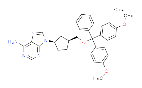 CAS No. 1071906-30-3, 9-((1R,3S)-3-((Bis(4-methoxyphenyl)(phenyl)methoxy)methyl)cyclopentyl)-9H-purin-6-amine