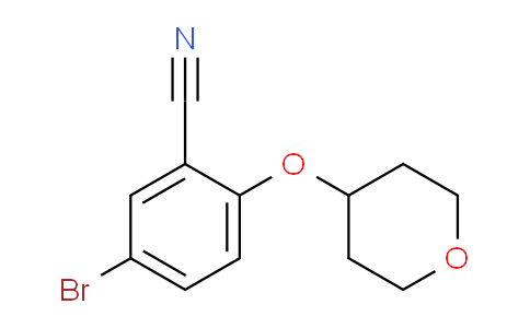 CAS No. 876918-62-6, 5-Bromo-2-((tetrahydro-2H-pyran-4-yl)oxy)benzonitrile