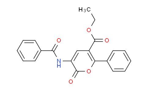 CAS No. 127143-18-4, Ethyl 3-(benzoylamino)-2-oxo-6-phenyl-2H-pyran-5-carboxylate