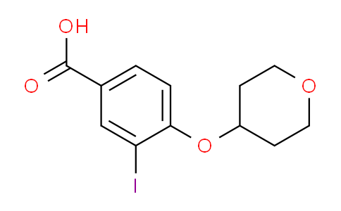 CAS No. 1131614-77-1, 3-iodo-4-(tetrahydro-2H-pyran-4-yloxy)benzoic acid