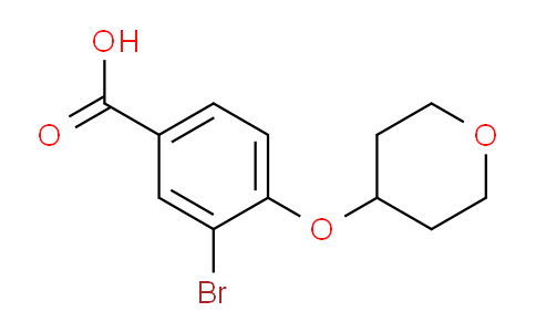 CAS No. 1131594-55-2, 3-bromo-4-((tetrahydro-2H-pyran-4-yl)oxy)benzoic acid