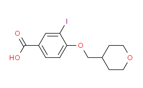 CAS No. 1131614-89-5, 3-iodo-4-((tetrahydro-2H-pyran-4-yl)methoxy)benzoic acid