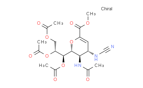 CAS No. 1228216-82-7, methyl (2R,3R,4S)-3-acetamido-4-(cyanoamino)-2-[(1R,2R)-1,2,3-triacetyloxypropyl]-3,4-dihydro-2H-pyran-6-carboxylate