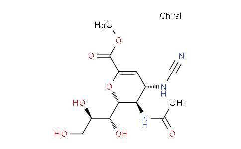 CAS No. 1228216-86-1, methyl (2R,3R,4S)-3-acetamido-4-cyanamido-2-((1R,2R)-1,2,3-trihydroxypropyl)-3,4-dihydro-2H-pyran-6-carboxylate