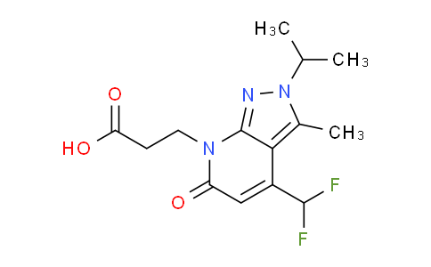 CAS No. 1018164-30-1, 3-(4-(Difluoromethyl)-2-isopropyl-3-methyl-6-oxo-2H-pyrazolo[3,4-b]pyridin-7(6H)-yl)propanoic acid