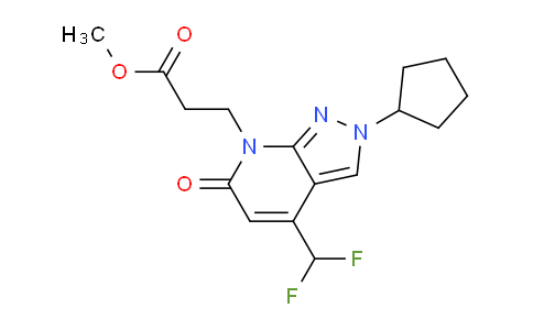 CAS No. 1018164-42-5, Methyl 3-(2-cyclopentyl-4-(difluoromethyl)-6-oxo-2H-pyrazolo[3,4-b]pyridin-7(6H)-yl)propanoate
