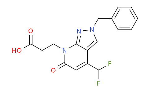 CAS No. 1018127-17-7, 3-(2-Benzyl-4-(difluoromethyl)-6-oxo-2H-pyrazolo[3,4-b]pyridin-7(6H)-yl)propanoic acid