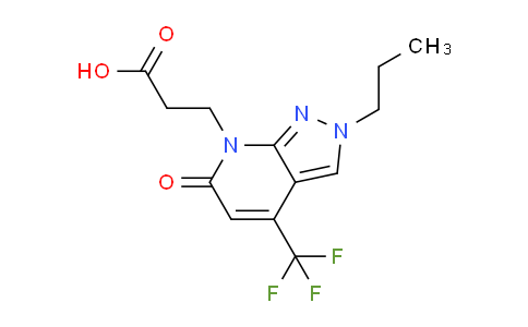CAS No. 1018165-97-3, 3-(6-Oxo-2-propyl-4-(trifluoromethyl)-2H-pyrazolo[3,4-b]pyridin-7(6H)-yl)propanoic acid