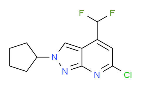CAS No. 1018166-86-3, 6-Chloro-2-cyclopentyl-4-(difluoromethyl)-2H-pyrazolo[3,4-b]pyridine