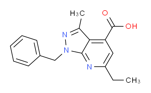 CAS No. 1018151-22-8, 1-Benzyl-6-ethyl-3-methyl-1H-pyrazolo[3,4-b]pyridine-4-carboxylic acid