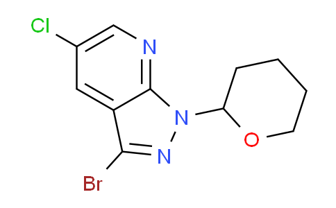 CAS No. 1416713-51-3, 3-Bromo-5-chloro-1-(tetrahydro-2H-pyran-2-yl)-1H-pyrazolo[3,4-b]pyridine