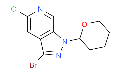CAS No. 1416712-43-0, 3-Bromo-5-chloro-1-(tetrahydro-2H-pyran-2-yl)-1H-pyrazolo[3,4-c]pyridine
