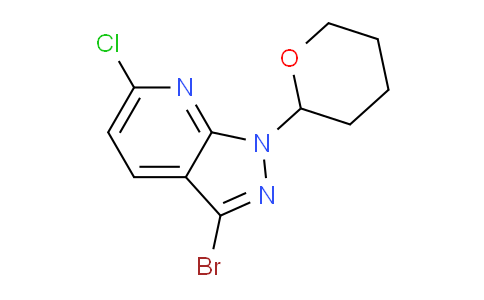 CAS No. 1416713-12-6, 3-Bromo-6-chloro-1-(tetrahydro-2H-pyran-2-yl)-1H-pyrazolo[3,4-b]pyridine