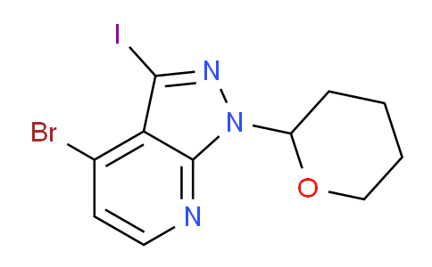 CAS No. 1416712-50-9, 4-Bromo-3-iodo-1-(tetrahydro-2H-pyran-2-yl)-1H-pyrazolo[3,4-b]pyridine