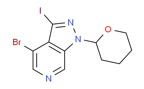 CAS No. 1416713-27-3, 4-Bromo-3-iodo-1-(tetrahydro-2H-pyran-2-yl)-1H-pyrazolo[3,4-c]pyridine