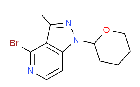 CAS No. 1416712-52-1, 4-Bromo-3-iodo-1-(tetrahydro-2H-pyran-2-yl)-1H-pyrazolo[4,3-c]pyridine