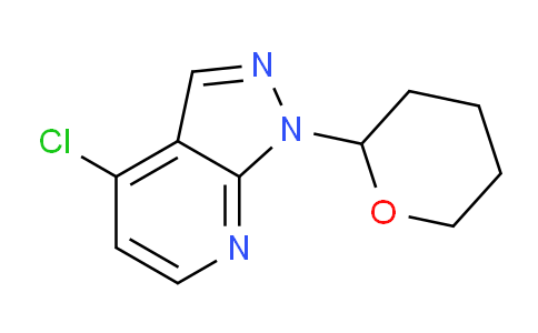 CAS No. 1416713-75-1, 4-Chloro-1-(tetrahydro-2H-pyran-2-yl)-1H-pyrazolo[3,4-b]pyridine