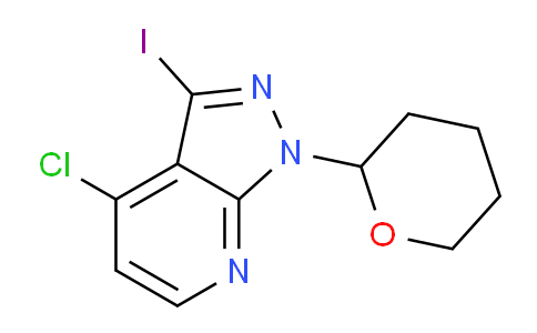 CAS No. 1416712-47-4, 4-Chloro-3-iodo-1-(tetrahydro-2H-pyran-2-yl)-1H-pyrazolo[3,4-b]pyridine