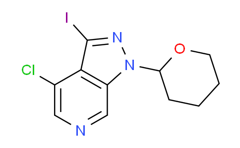 CAS No. 1416714-61-8, 4-Chloro-3-iodo-1-(tetrahydro-2H-pyran-2-yl)-1H-pyrazolo[3,4-c]pyridine