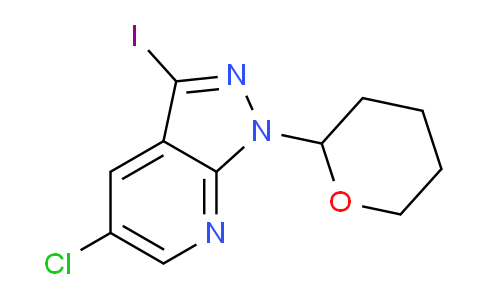CAS No. 1416712-87-2, 5-Chloro-3-iodo-1-(tetrahydro-2H-pyran-2-yl)-1H-pyrazolo[3,4-b]pyridine