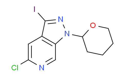 CAS No. 1416713-56-8, 5-Chloro-3-iodo-1-(tetrahydro-2H-pyran-2-yl)-1H-pyrazolo[3,4-c]pyridine