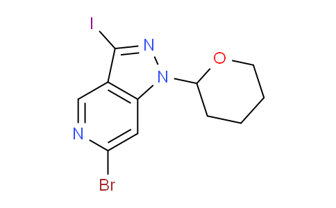 CAS No. 1416712-84-9, 6-Bromo-3-iodo-1-(tetrahydro-2H-pyran-2-yl)-1H-pyrazolo[4,3-c]pyridine