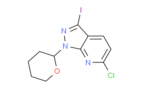 CAS No. 1416714-43-6, 6-Chloro-3-iodo-1-(tetrahydro-2H-pyran-2-yl)-1H-pyrazolo[3,4-b]pyridine