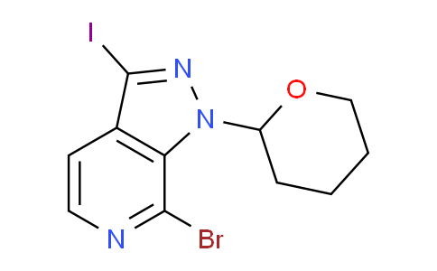 CAS No. 1416712-91-8, 7-Bromo-3-iodo-1-(tetrahydro-2H-pyran-2-yl)-1H-pyrazolo[3,4-c]pyridine