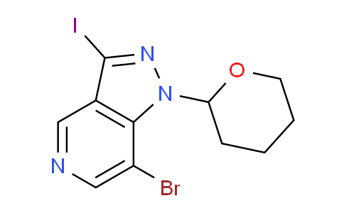 CAS No. 1416713-72-8, 7-Bromo-3-iodo-1-(tetrahydro-2H-pyran-2-yl)-1H-pyrazolo[4,3-c]pyridine