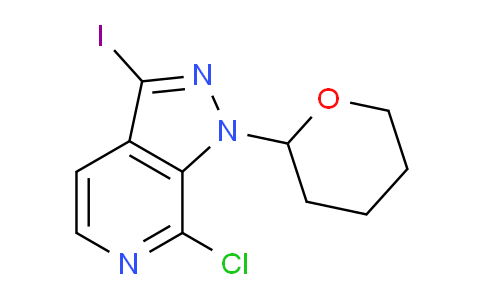 CAS No. 1416713-49-9, 7-Chloro-3-iodo-1-(tetrahydro-2H-pyran-2-yl)-1H-pyrazolo[3,4-c]pyridine