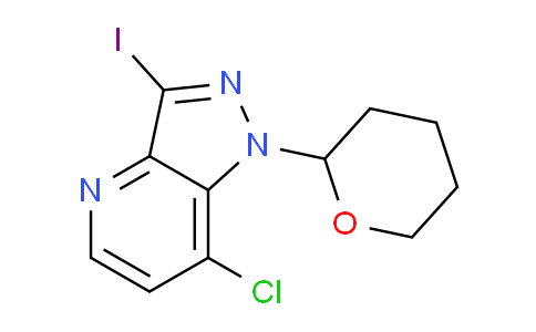 CAS No. 1416712-40-7, 7-Chloro-3-iodo-1-(tetrahydro-2H-pyran-2-yl)-1H-pyrazolo[4,3-b]pyridine