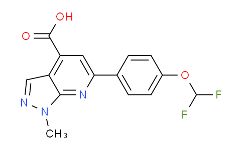 CAS No. 1011396-52-3, 6-(4-(Difluoromethoxy)phenyl)-1-methyl-1H-pyrazolo[3,4-b]pyridine-4-carboxylic acid