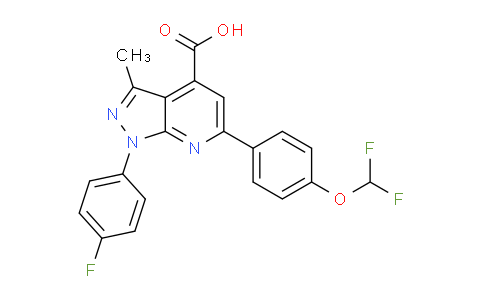 CAS No. 1011399-33-9, 6-(4-(Difluoromethoxy)phenyl)-1-(4-fluorophenyl)-3-methyl-1H-pyrazolo[3,4-b]pyridine-4-carboxylic acid
