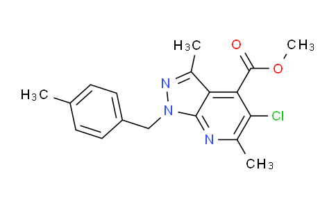 CAS No. 1011398-07-4, Methyl 5-chloro-3,6-dimethyl-1-(4-methylbenzyl)-1H-pyrazolo[3,4-b]pyridine-4-carboxylate