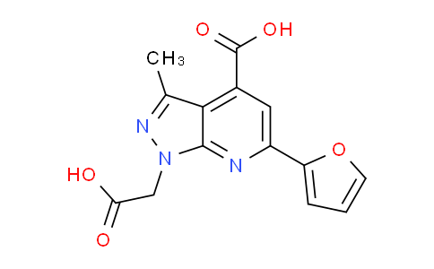 CAS No. 1011400-21-7, 1-(Carboxymethyl)-6-(furan-2-yl)-3-methyl-1H-pyrazolo[3,4-b]pyridine-4-carboxylic acid