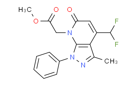 CAS No. 1018052-31-7, Methyl 2-(4-(difluoromethyl)-3-methyl-6-oxo-1-phenyl-1H-pyrazolo[3,4-b]pyridin-7(6H)-yl)acetate