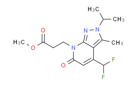 CAS No. 1018164-38-9, Methyl 3-(4-(difluoromethyl)-2-isopropyl-3-methyl-6-oxo-2H-pyrazolo[3,4-b]pyridin-7(6H)-yl)propanoate