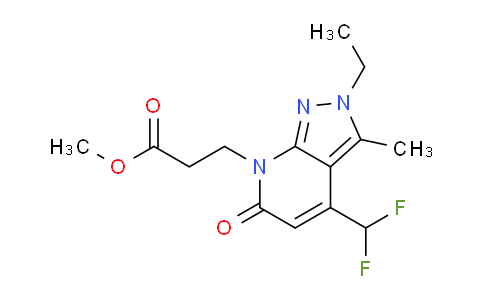 CAS No. 1018165-62-2, Methyl 3-(4-(difluoromethyl)-2-ethyl-3-methyl-6-oxo-2H-pyrazolo[3,4-b]pyridin-7(6H)-yl)propanoate