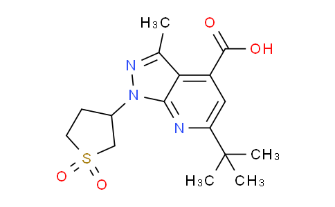 DY777989 | 1437435-87-4 | 6-(tert-Butyl)-1-(1,1-dioxidotetrahydrothiophen-3-yl)-3-methyl-1H-pyrazolo[3,4-b]pyridine-4-carboxylic acid
