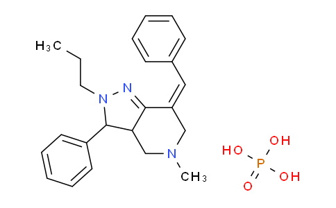 CAS No. 69194-32-7, 7-Benzylidene-5-methyl-3-phenyl-2-propyl-3,3a,4,5,6,7-hexahydro-2H-pyrazolo[4,3-c]pyridine phosphate