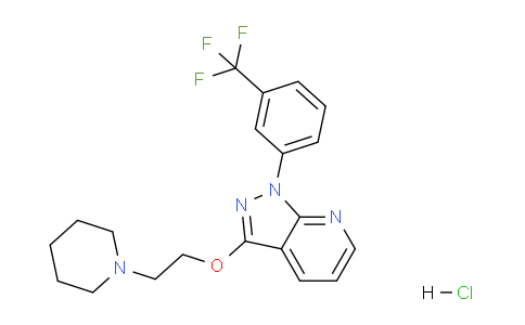 CAS No. 34580-70-6, 3-(2-(Piperidin-1-yl)ethoxy)-1-(3-(trifluoromethyl)phenyl)-1H-pyrazolo[3,4-b]pyridine hydrochloride