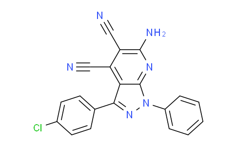 CAS No. 84637-33-2, 6-Amino-3-(4-chlorophenyl)-1-phenyl-1H-pyrazolo[3,4-b]pyridine-4,5-dicarbonitrile