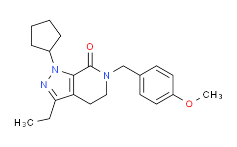 CAS No. 303752-11-6, 1-Cyclopentyl-3-ethyl-6-(4-methoxybenzyl)-5,6-dihydro-1H-pyrazolo[3,4-c]pyridin-7(4H)-one
