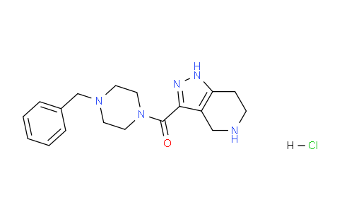 CAS No. 1220027-11-1, (4-Benzylpiperazin-1-yl)(4,5,6,7-tetrahydro-1H-pyrazolo[4,3-c]pyridin-3-yl)methanone hydrochloride