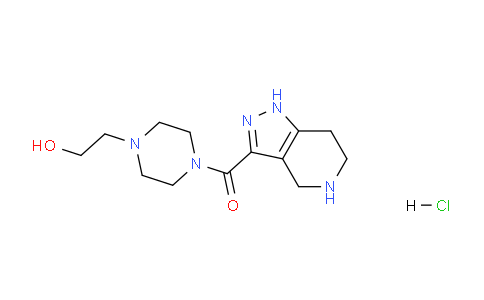 CAS No. 1220027-27-9, (4-(2-Hydroxyethyl)piperazin-1-yl)(4,5,6,7-tetrahydro-1H-pyrazolo[4,3-c]pyridin-3-yl)methanone hydrochloride