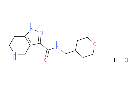 CAS No. 1220029-94-6, N-((Tetrahydro-2H-pyran-4-yl)methyl)-4,5,6,7-tetrahydro-1H-pyrazolo[4,3-c]pyridine-3-carboxamide hydrochloride